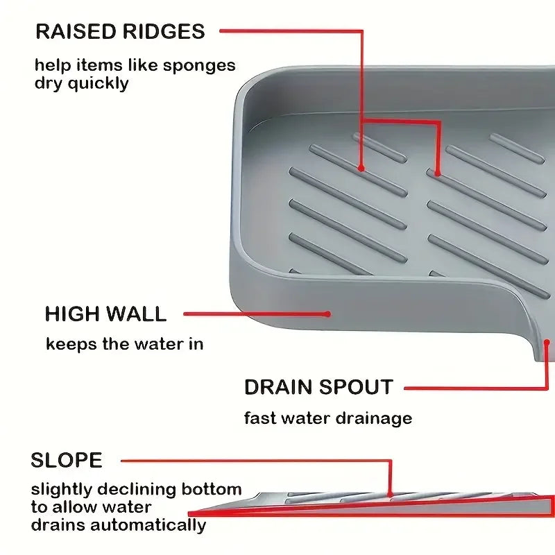 Kitchen Silicone Faucet Mat & Sink Tray